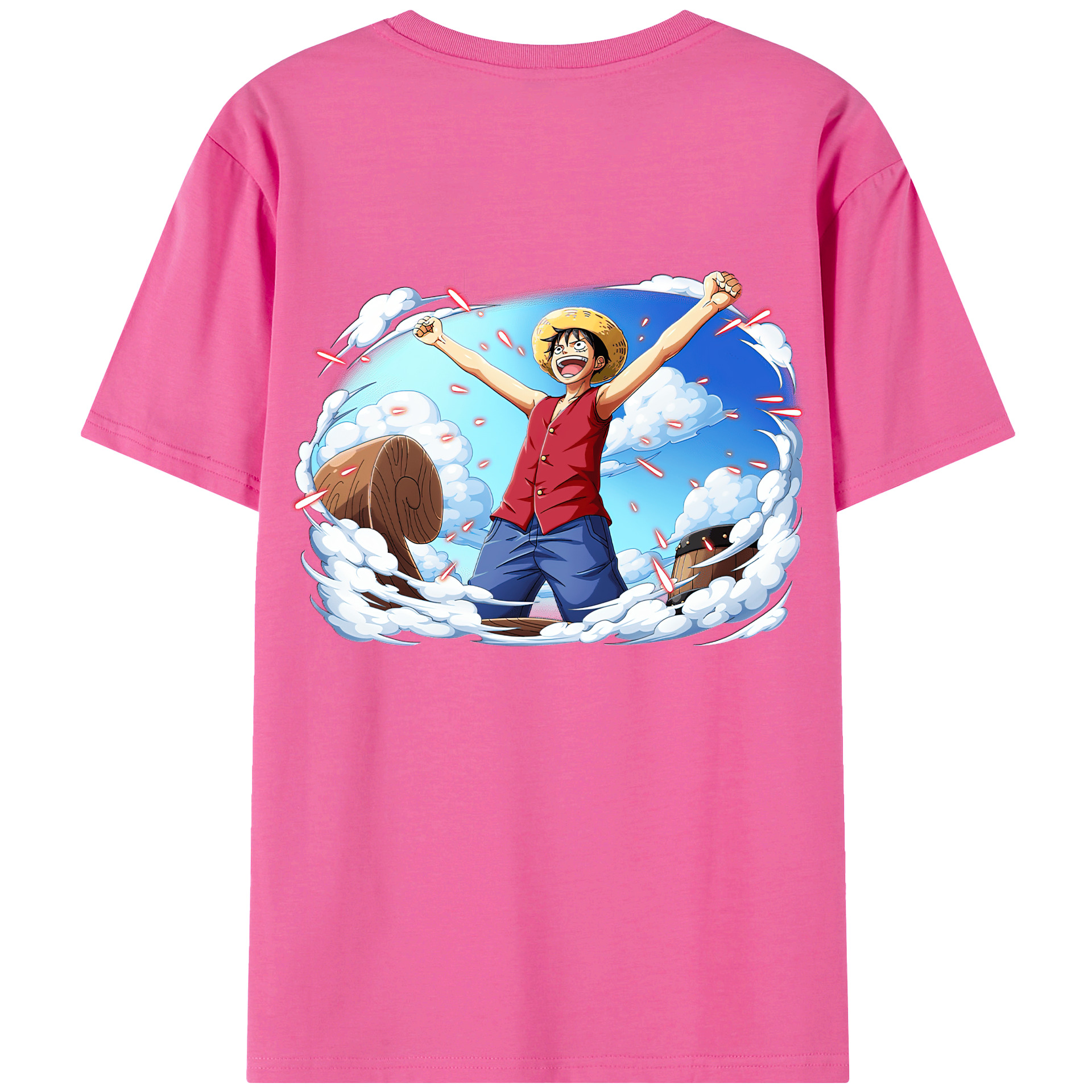 ワンピース モンキー・D・ルフィ ONE PIECE Monkey D. Luffy レディース半袖Tシャツ(バックプリント)